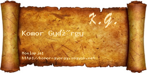 Komor György névjegykártya